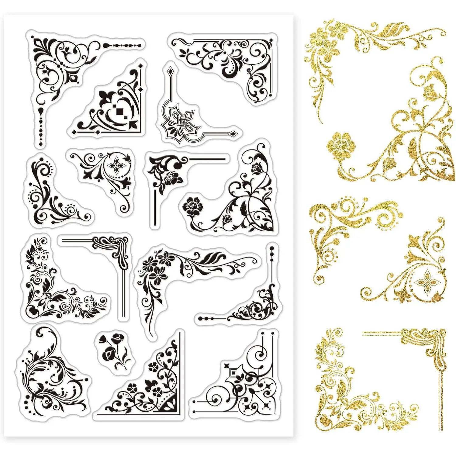 Iron Orchid Corner Clear   of The Valley Flower   Rose  Transparent  for Card Making Decoration and DIY Scrapbooking
