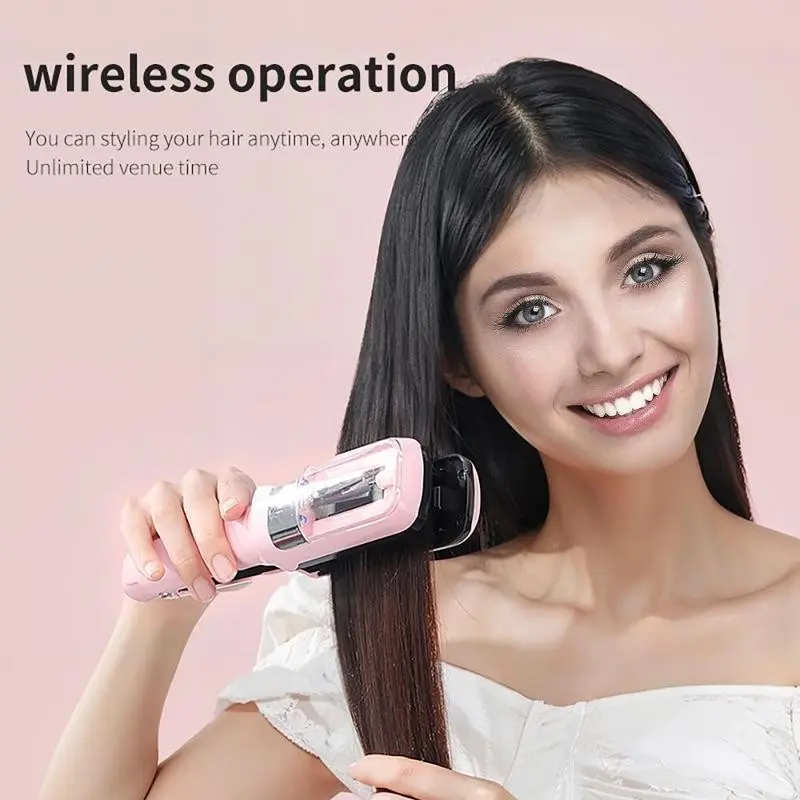 Electric hair straightener, portable rechargeable hair straightening device, automatic hair detangling device, creates smooth hairstyle, hair care styling tool, hair styling tool, the best gift for women, Cordless Styling, Lightweight