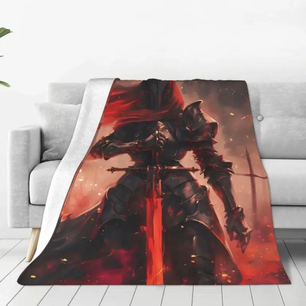 Medieval Knight and Castle Patterns Flannel printed blanket suitable for all seasons suitable for living room office sofa travel A multi-functional and beautiful blanket suitable for decoration, use and as a gift. Add some fun to your home