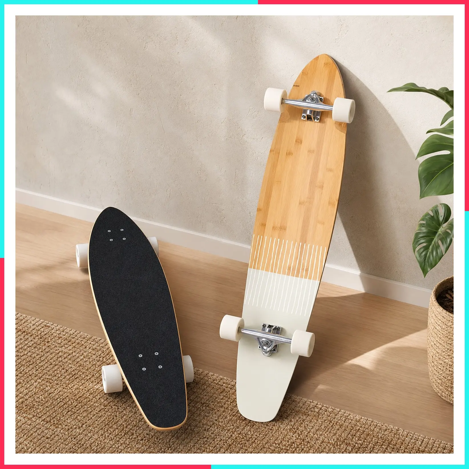 Zed Pintail & Cruiser Longboard Skateboard for Adults - 44in Bamboo & Canadian Maple Deck with ABEC-7 Bearings, 70mm PU Wheels for Commuting & Carving