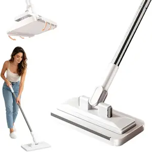 Hands-free flat mop with clip, 2026 upgraded hands-free multifunctional flat mop, one-touch cloth attachment design, suitable for bathroom sinks and kitchens