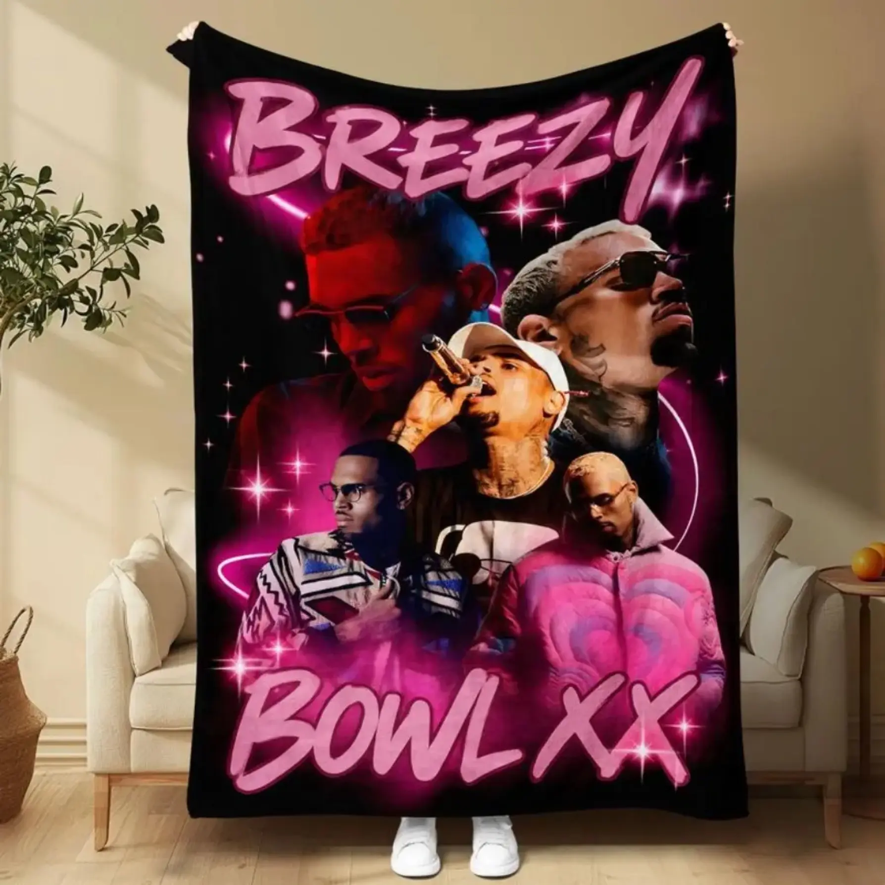 Trendy Cool Breezy Bowl Xx Flannel Throw Blanket Soft Warm Plush Fleece Cozy HD Pattern Streetwear Aesthetic Room Decor Bedding Couch Sofa Casual Rug Travel Gift
