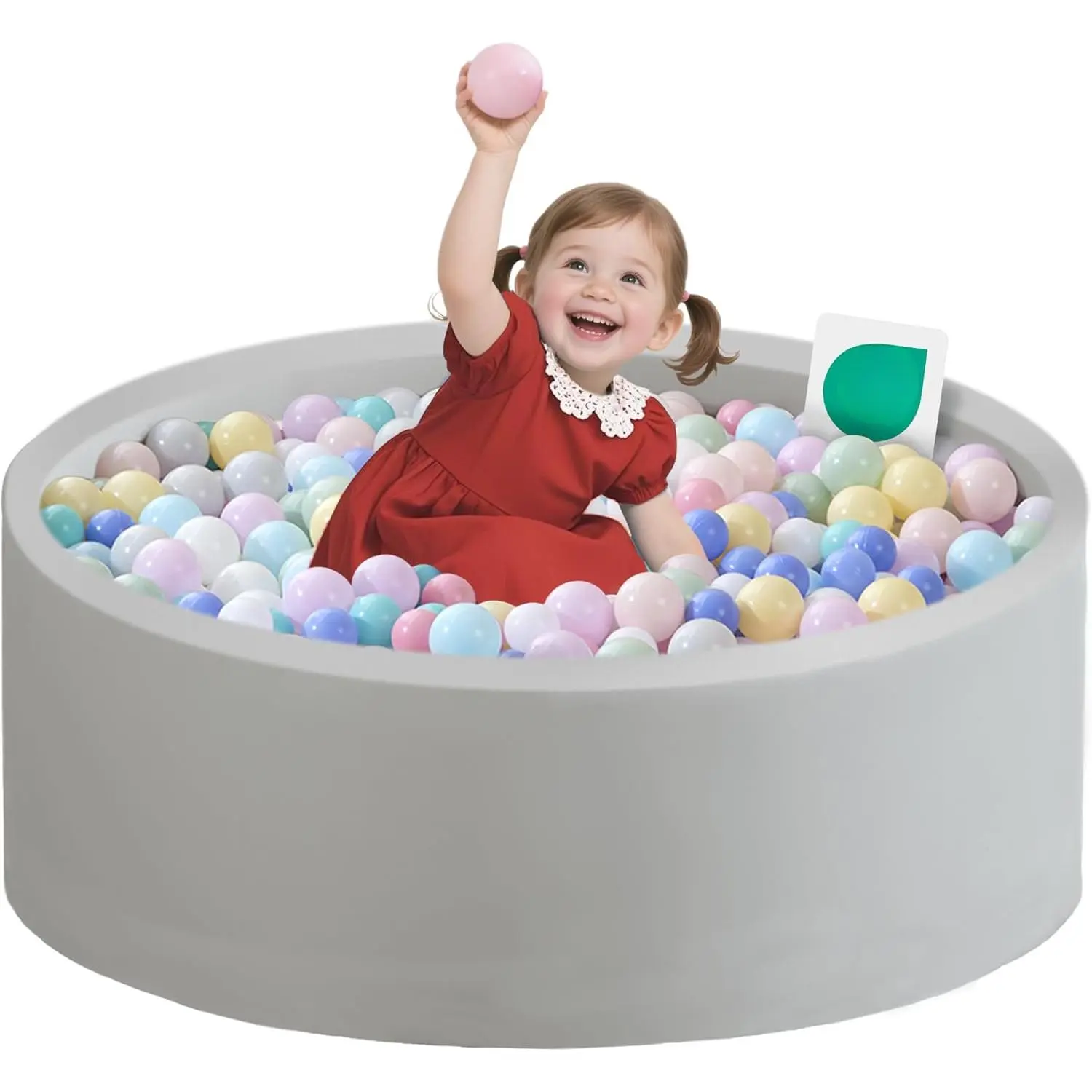 Ball Pit  Toddlers 35.43''x11.81 Baby Ball Pits Soft Memory Foam Ball Pit Round Kids Ball Pit Indoor Game Kids Play Ball Pool Ideal Gift  Girls and Boys (Grey, NO Balls)