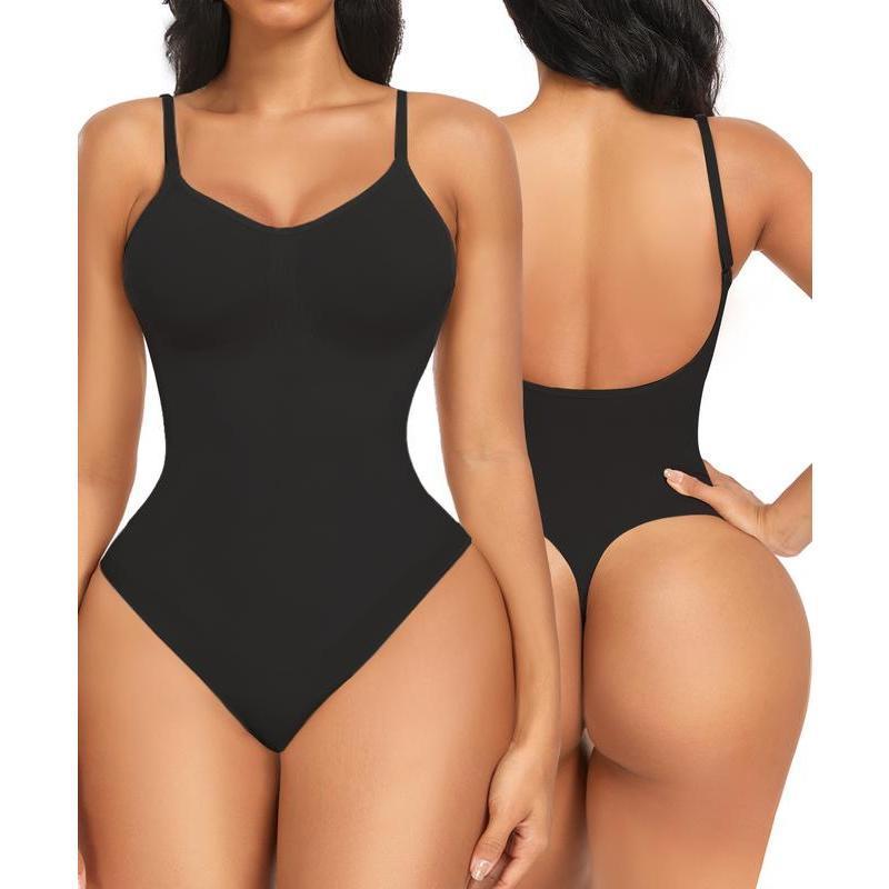 Women's Comfy Tummy Control Shapewear Bodysuit Mid Thigh, Built-in Bra with Adjustable Straps, Breathable Stretchy Shaping Bodysuit, Perfect for Daily Wear, Under Dresses & All Occasions, Smooth Seamless Shaper