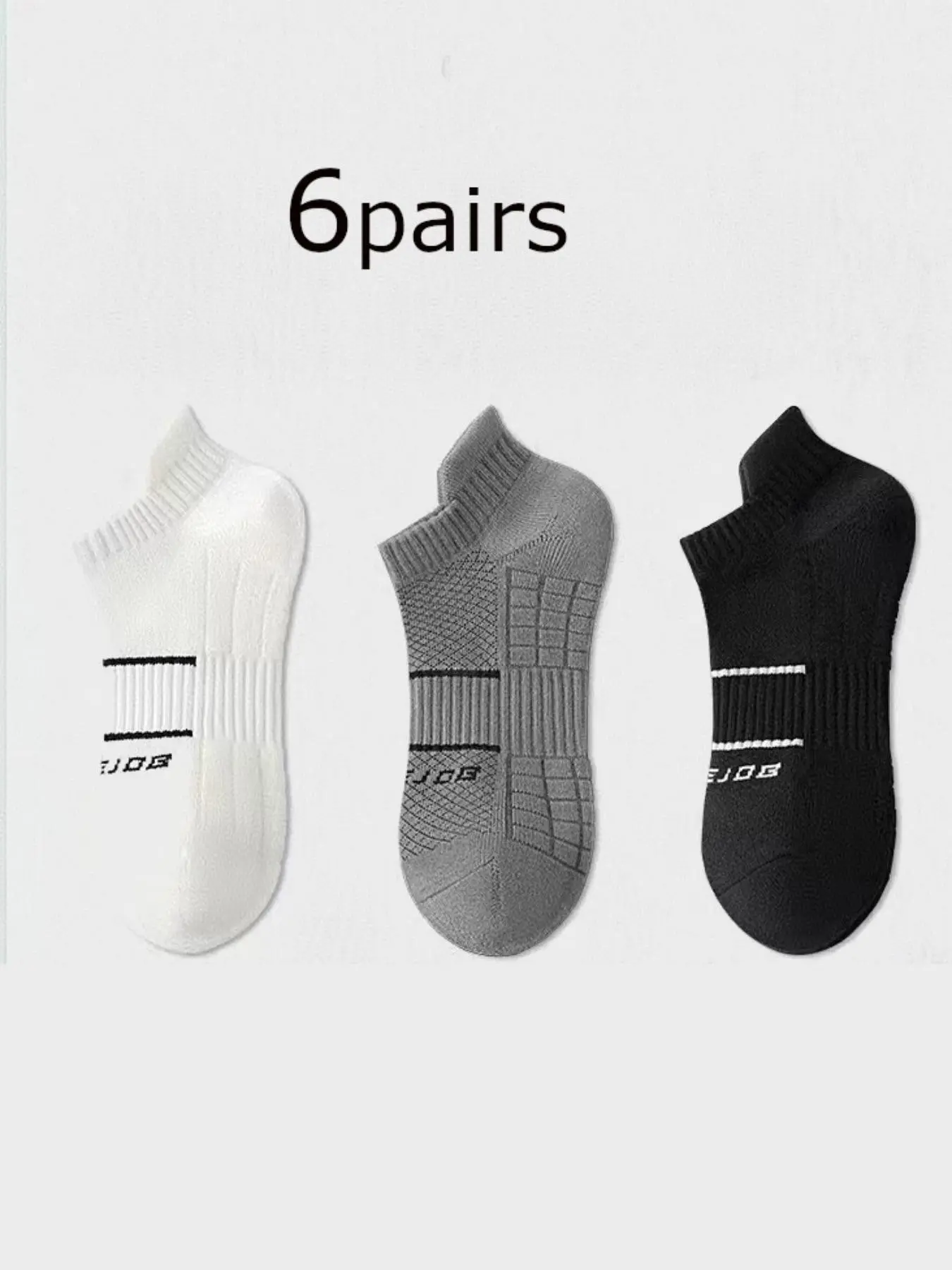 Professional Sports Socks, Running Socks for Men and Women, Cushioned Arch Support, Breathable, Moisture-Wicking, Odor-Free, Durable, 3/6 Pairs