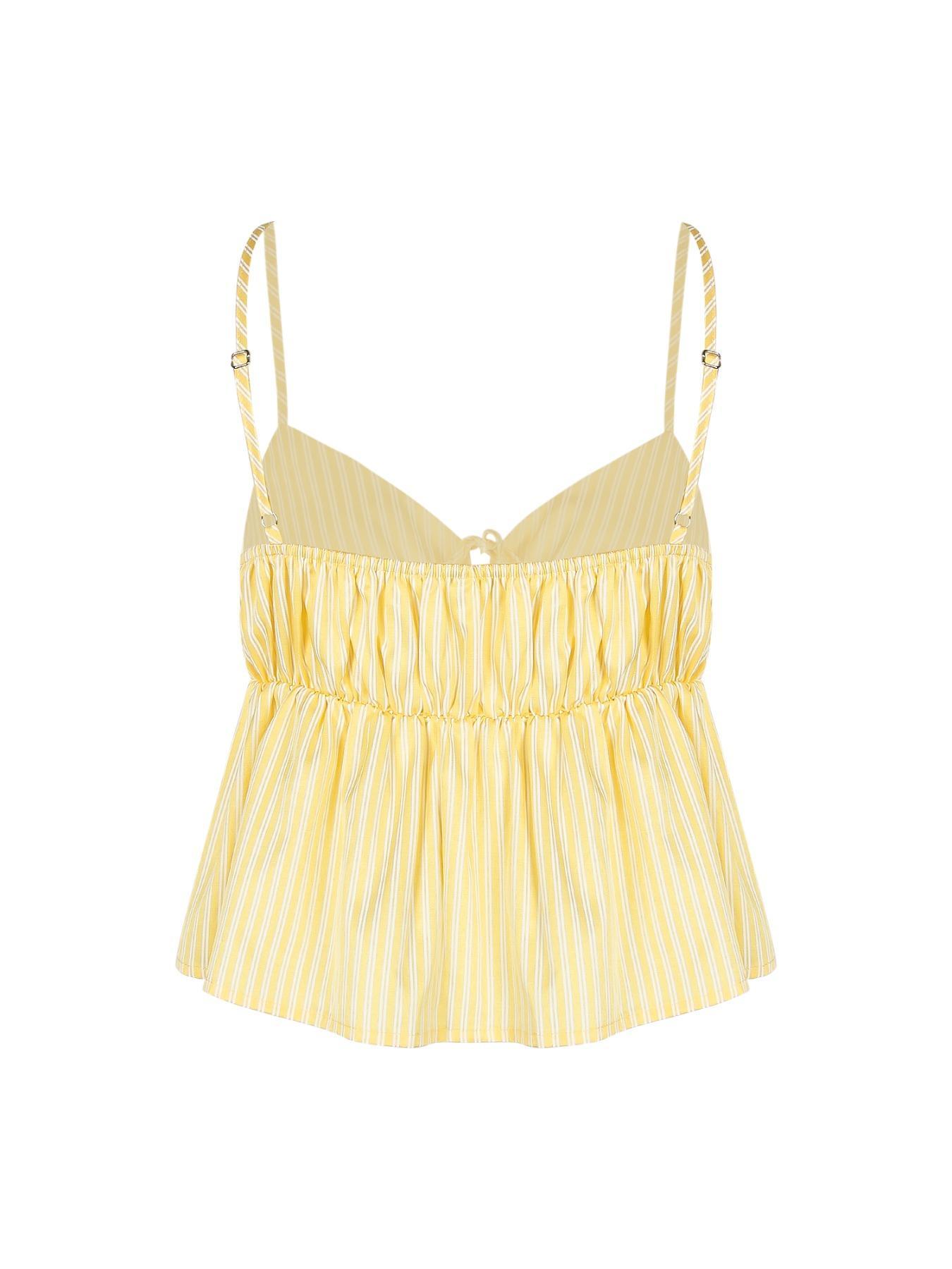 Women's Striped Print Tie Shoulder Cami Top, Casual Trendy Shirt, Casual Sweetheart Neck Sleeveless Top for Summer, Women's Clothing for Daily Wear, Shirts