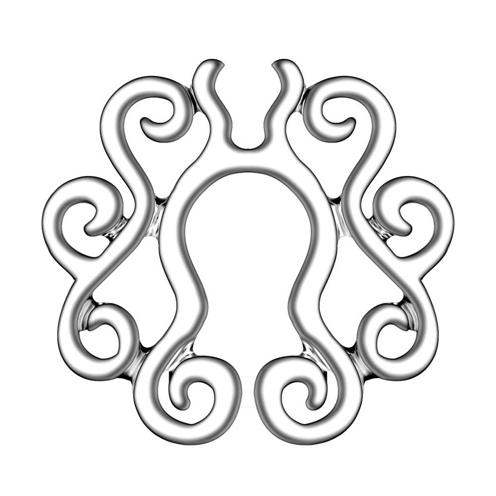 7Pcs 316L Stainless Steel Non-Piercing Septum Clicker Set, Filigree Fake Septum Ring Cuff, Hypoallergenic No Piercing Nose Ring for Women