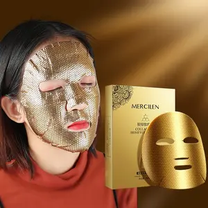 Mercilen Gold Collagen Peptide Honeycomb Mask 30mlx5 Pcs, Hydrating and Nourishing, Deep Cleansing, Brightening, Suitable for All Skin Types