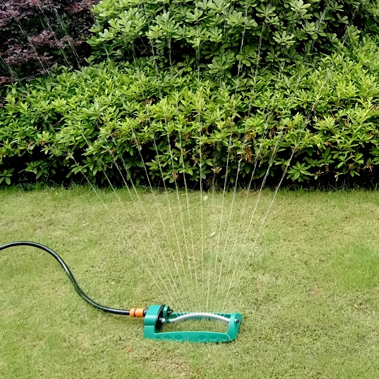 Automatic Oscillating Sprinkler with 19 Hole Adjustable Watering System – Lawn and Garden Sprinkler with Universal Hose Connector, Even Coverage for Yard, Patio, Grass, Durable Plastic, No Battery Required, Easy Setup Outdoor Watering Tool