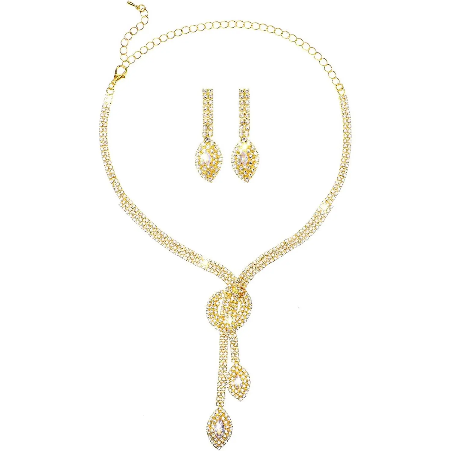 3 count Rhinestone  Set,  Necklace and Earring Set | Women, Bridal Wedding Formal Prom Costume  Sets, for Bride Bridesmaid