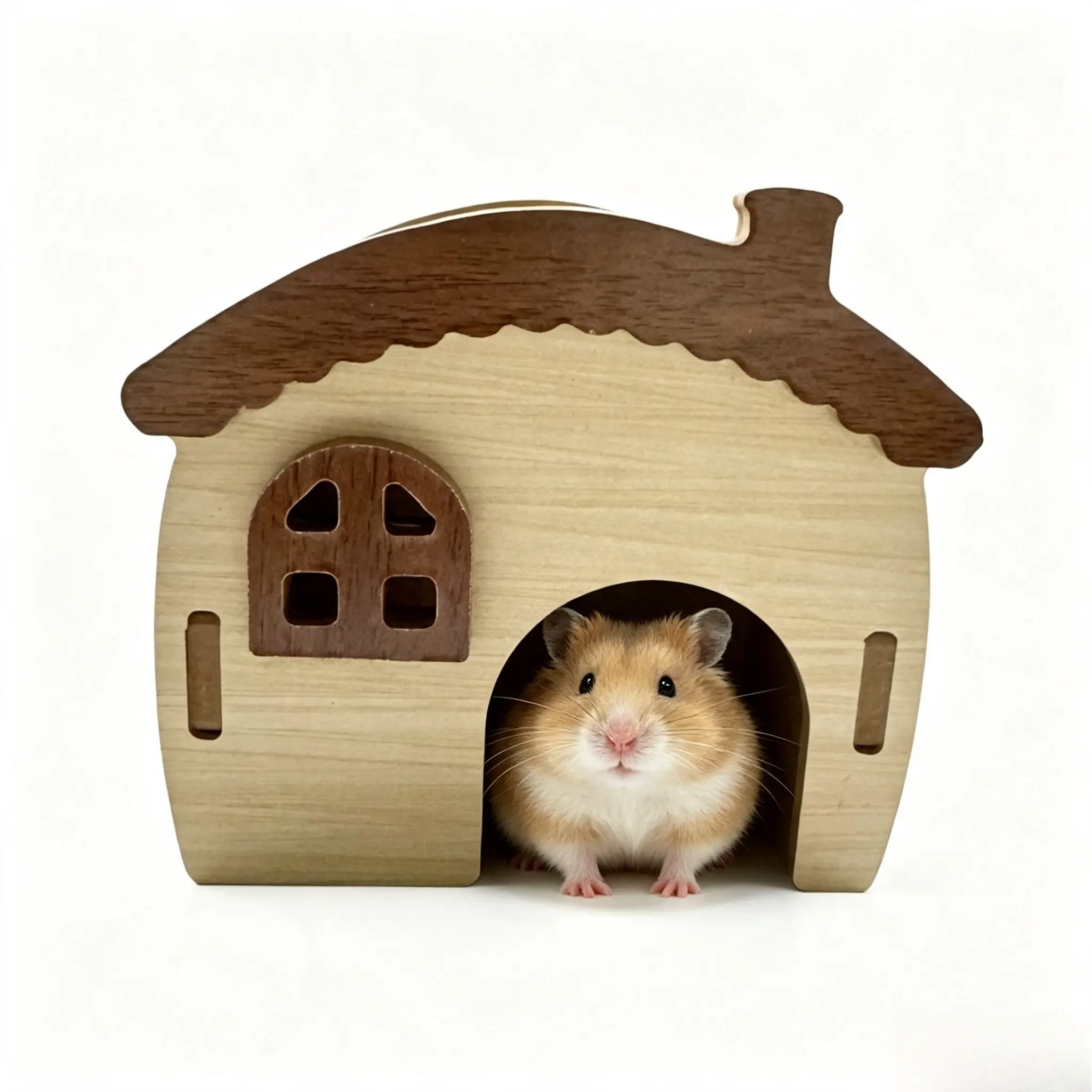 Hamster Hideout & Platform Set – Detachable Small Animal House with Balcony Lookout & Ramp for Dwarf Syrian Hamsters, Rats, Mice, Gerbils, Squirrels, Sugar Gliders, Guinea Pig Cage Enrichment Accessories