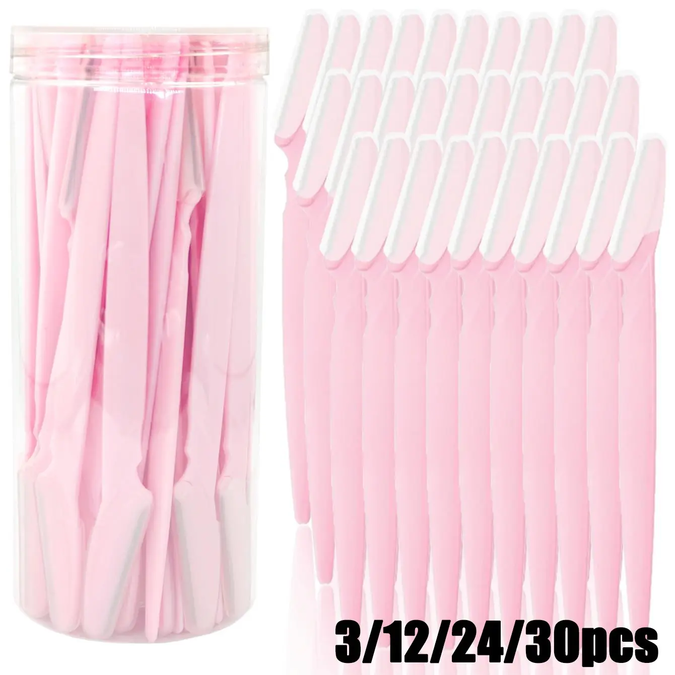 Pink Eyebrow Razor and Face Razor for Women and Men, Eyebrow Hair Trimmer and Shaver with Protective Cover, Stainless Steel, Safe and Newbie Friendly, Durable, Eyebrow Shaping Tool