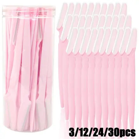 Pink Eyebrow Razor and Face Razor for Women and Men, Eyebrow Hair Trimmer and Shaver with Protective Cover, Stainless Steel, Safe and Newbie Friendly, Durable, Eyebrow Shaping Tool