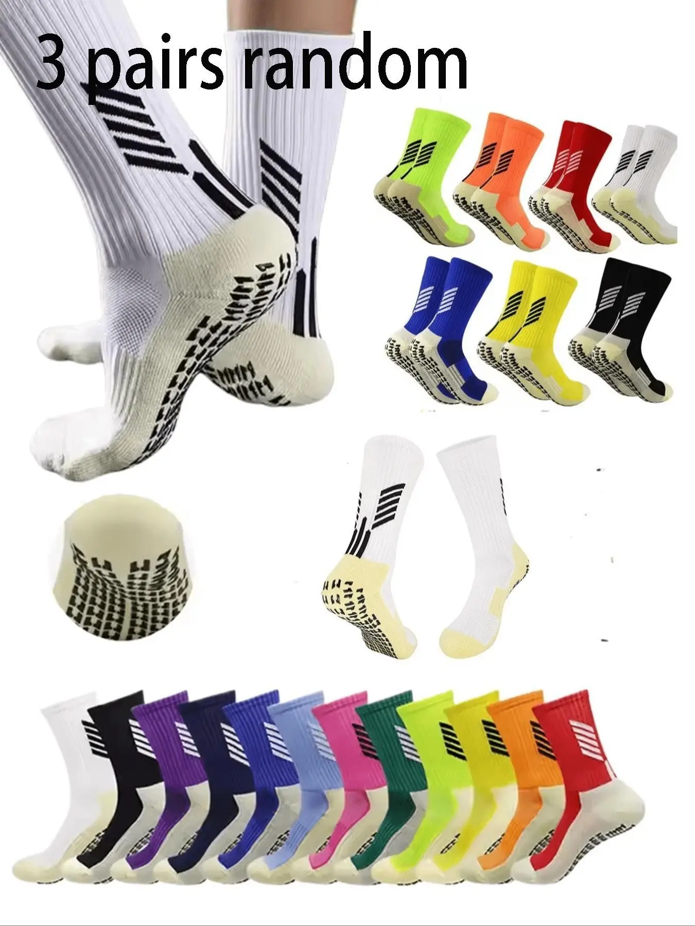 3/5/7 Pairs Unisex Crew Socks, Athletic Socks, Soft Breathable Sporty Design, Non-Slip, Ideal for Running, Soccer, Basketball, Cycling, All Seasons