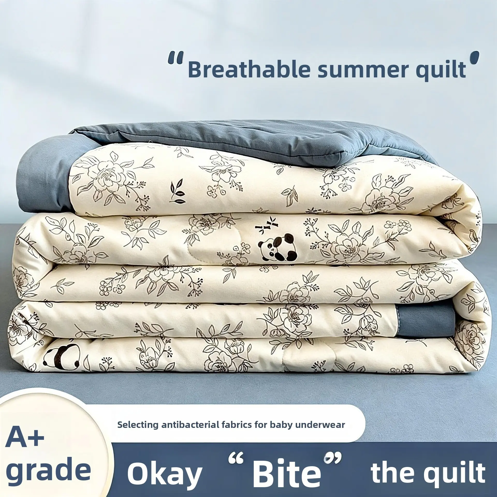 Washable Cotton AC Quilt for Home & Dorm, Summer Cooling Quilt Insert, Single/Double Machine Washable Skin-Friendly Thin Comforter for Spring & Summer