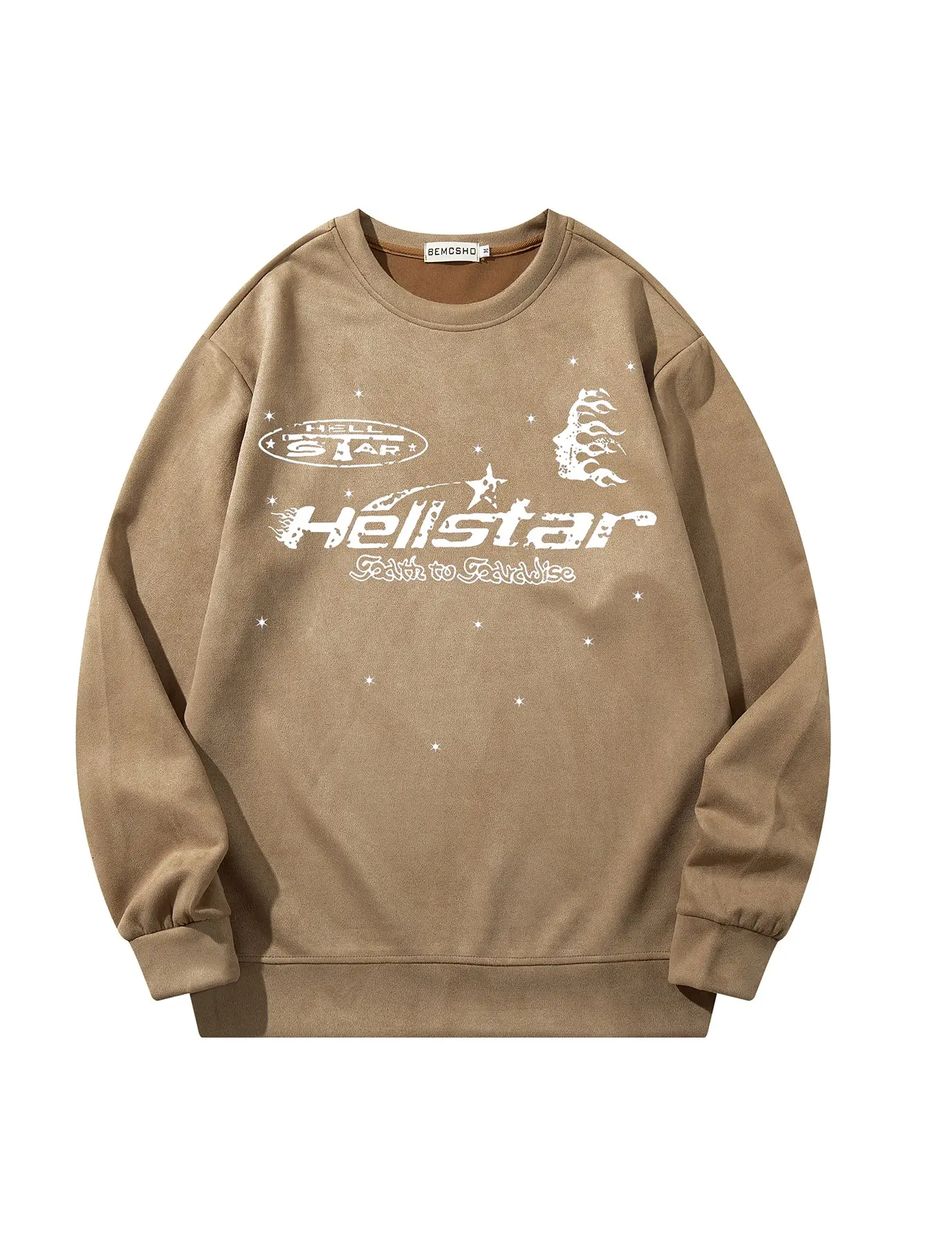 Men's Retro Streetwear Sweatshirt, Letter and Flame Star Print, Fall New Fashion, Casual Long Sleeve Top, Versatile and Trendy