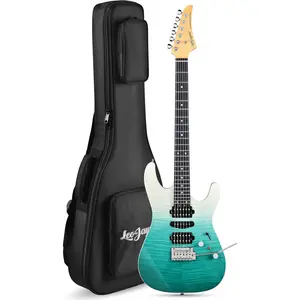 Leo Jaymz SW Electric Guitar, Flame Maple Top, Synthetic Ebony Fingerboard, 12"-16" Compound Radius, Alnico 5 Pickups, Small Double Locking Tremolo