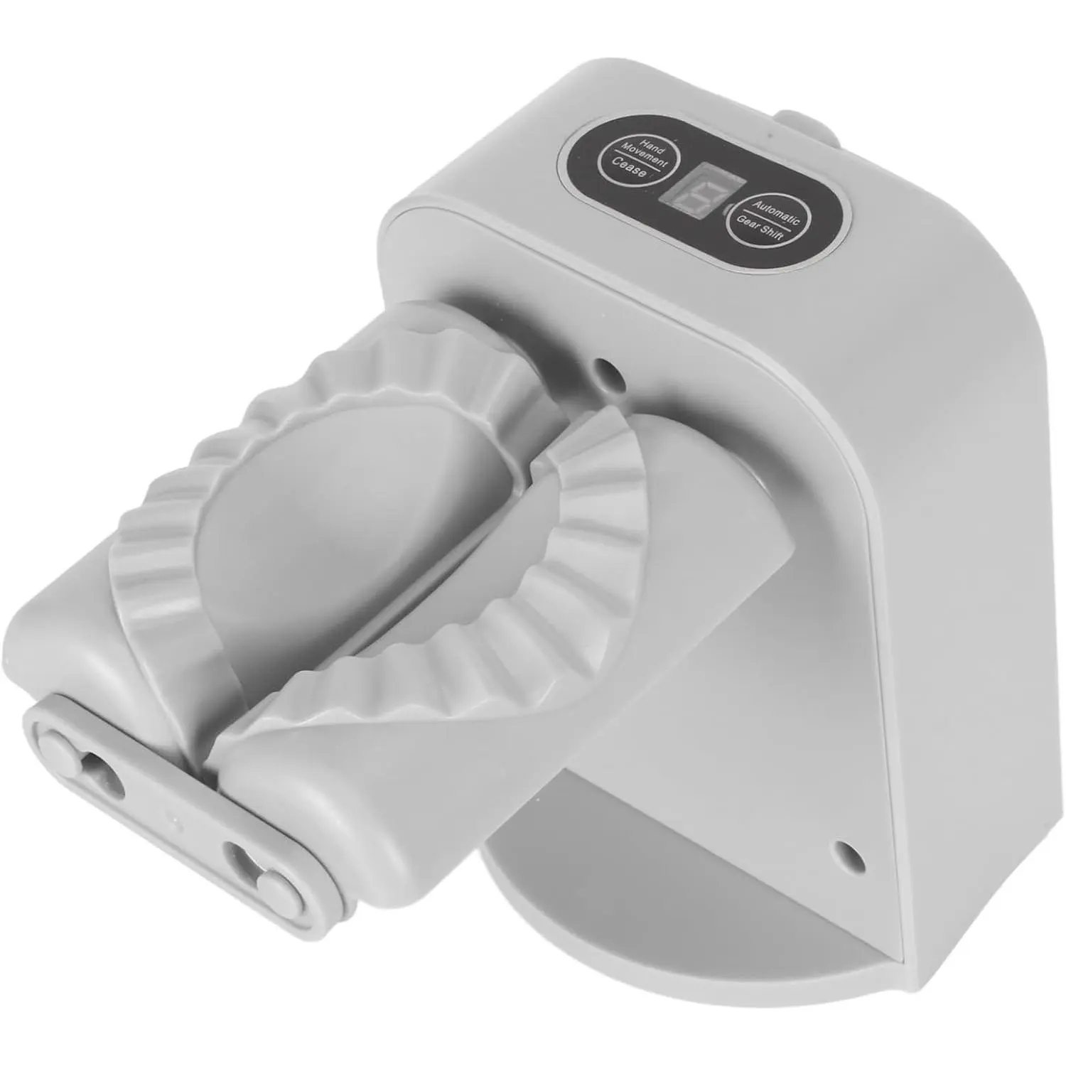 Electric Dumpling Maker Machine, Automatic Dumpling Press with Spoon and Brush, Household Dumpling Wrapper Tool (Grey)