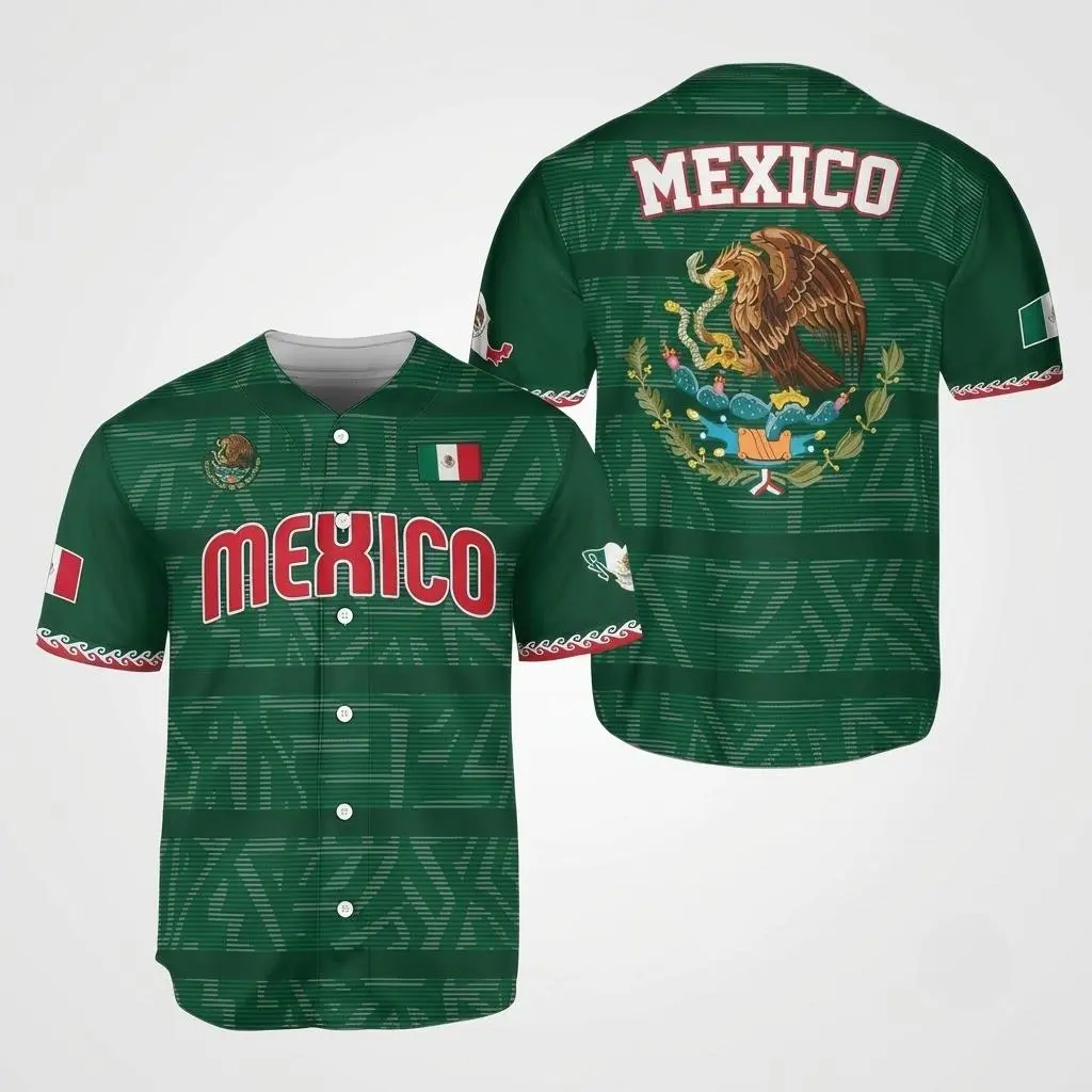 Baseball Jersey Mexico, Mexican Jersey Shirt for Men Women Youth Game Day Outfit For Mexico Fans