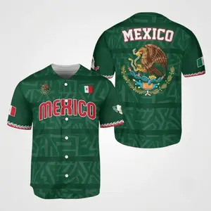 Baseball Jersey Mexico, Mexican Jersey Shirt for Men Women Youth Game Day Outfit For Mexico Fans