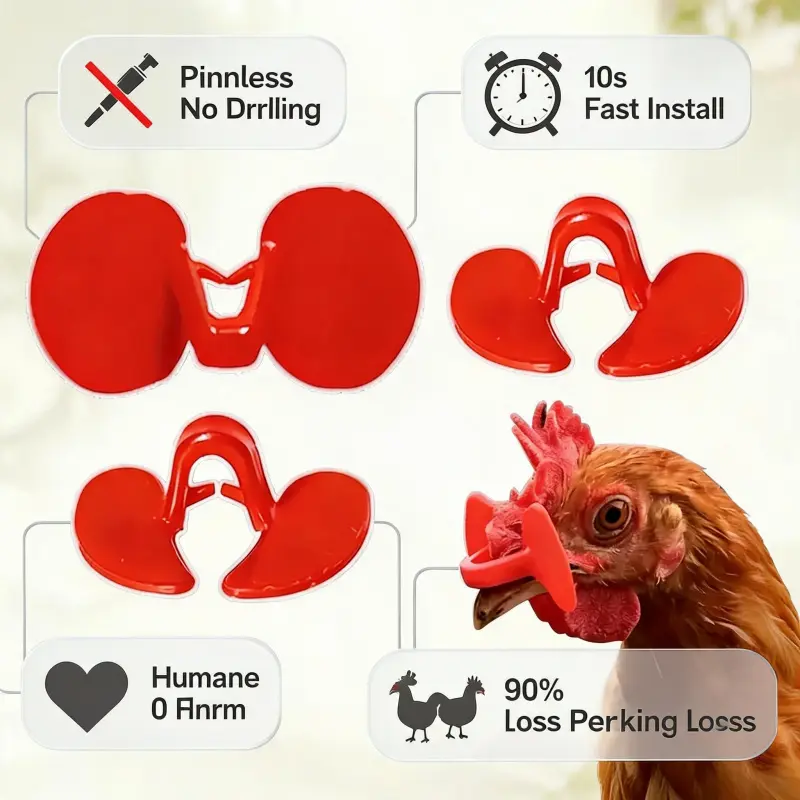 Medium Large Chicken Peepers With Bolts Anti-Pecking Blinders For Pheasant & Farm Rooster