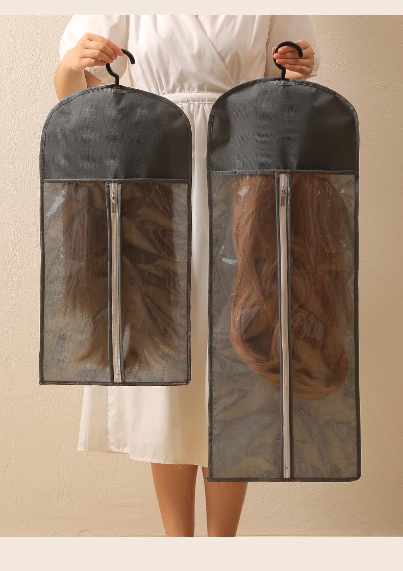 Portable Waterproof Wig Storage Bag Travel Friendly Dustproof Cosplay Hair Display Case with Clear Window