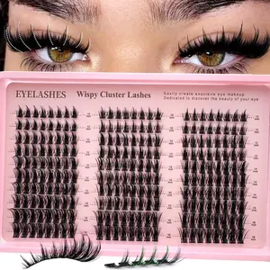 DIY Lash Clusters Wispy Eyelash Clusters Natural Lash Extension 10-16mm Cluster Eyelash Extensions D Curl Individual Lashes Mink Lashes Thick, Lengthening Volumizing Lashes