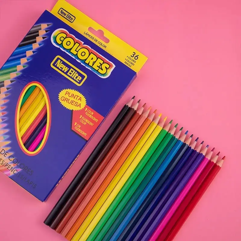 Oil-Based Colored Pencils Set, 36 Colors Box, Student Art Supplies, Ideal for Drawing, Learning, Office, Kids Gifts