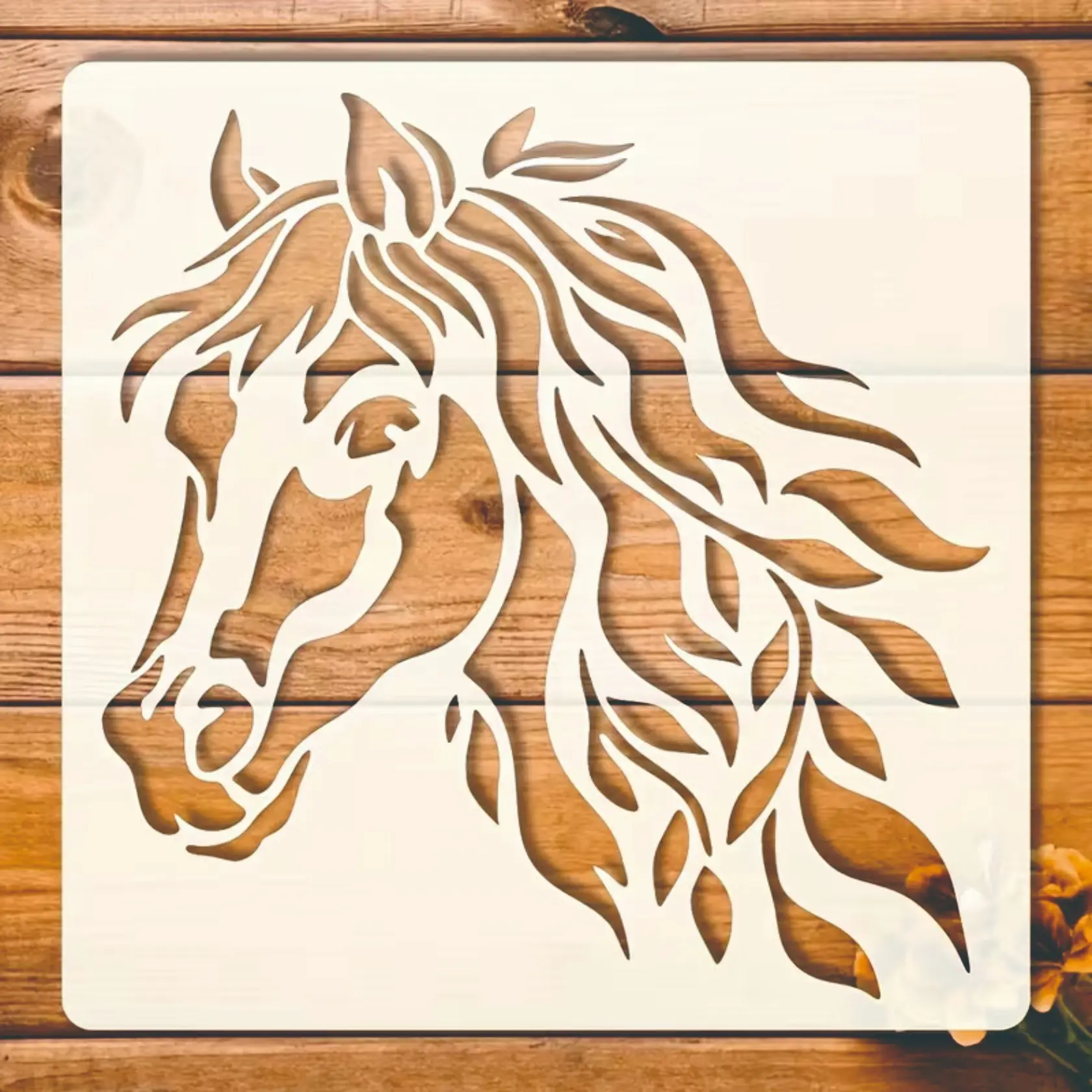 Reusable Horse Head Template, 6.0 Inches X 6.0 Inches, Durable Plastic, Ideal for Wall Painting, Art and Craft Projects, Drawing Template