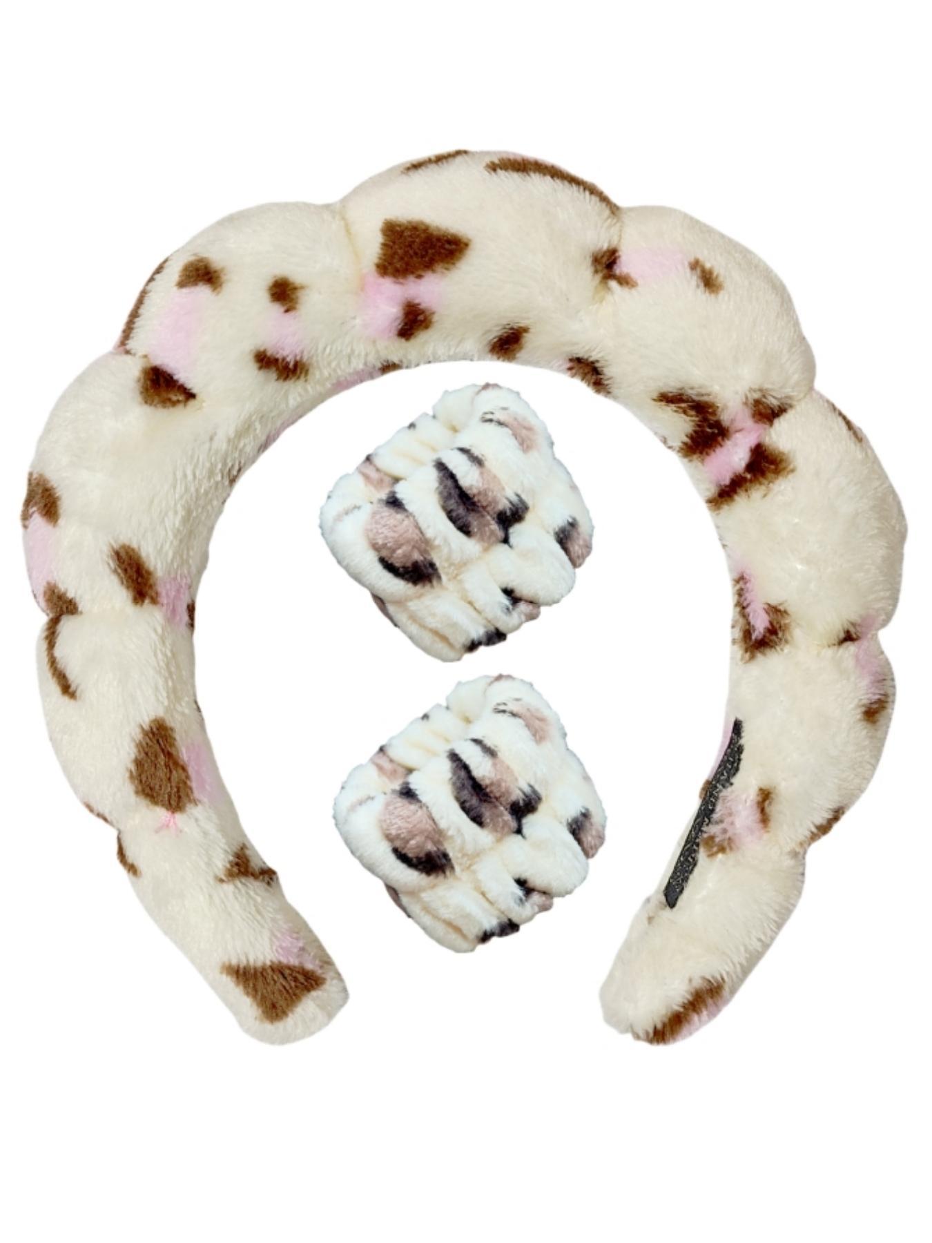 3pcs Reusable Makeup Remover Headband for Galentinesparty, Wristband Padded Hair Hoop for Daily Wear for Fall & Winter, Fashion Matching Hair Accessories for Women & Girls for Makeup, Spa