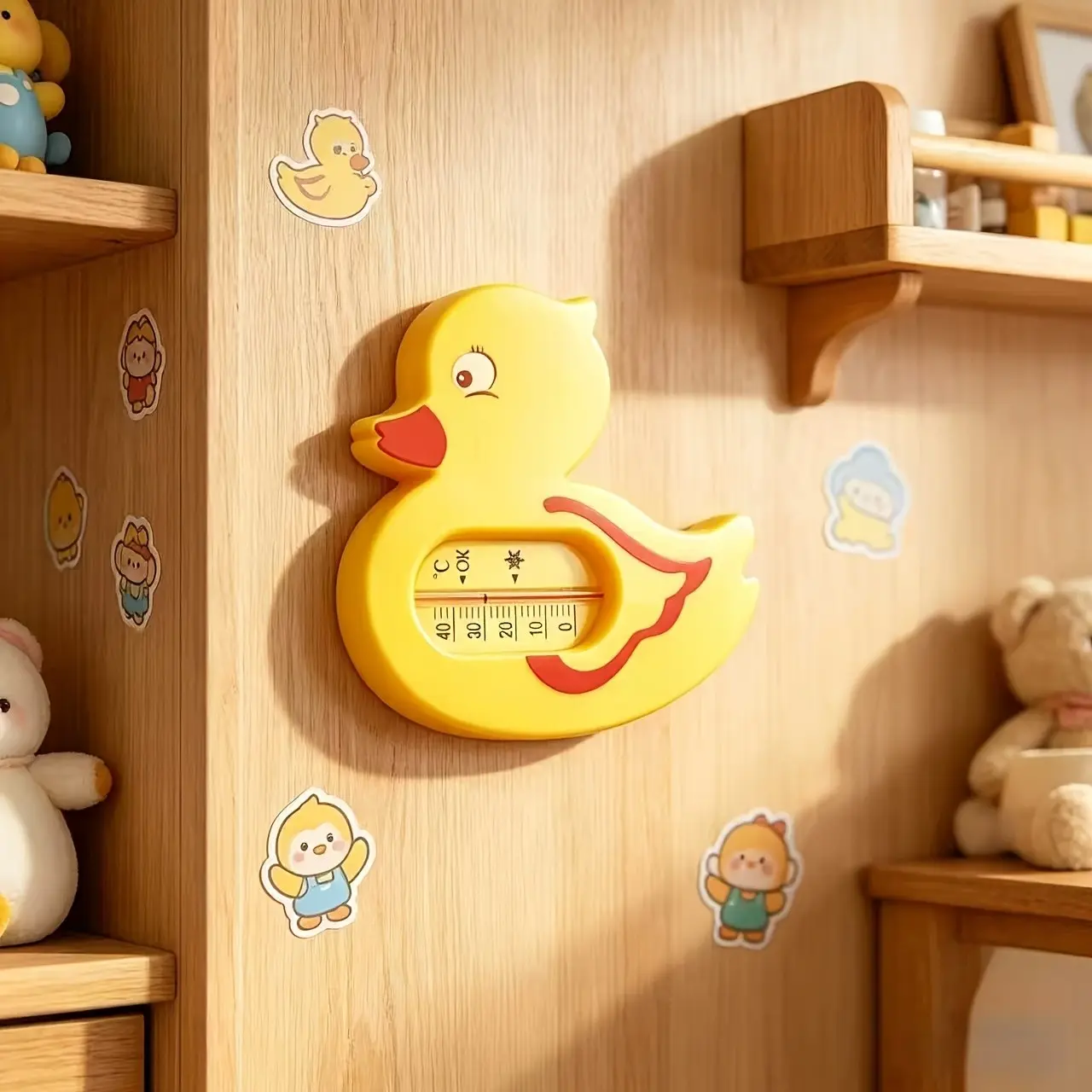 Cute Duck Water Thermometer, Floating Temperature Gauge for Bathtub & Pool, Home Use Water Temperature Meter, No Battery Needed