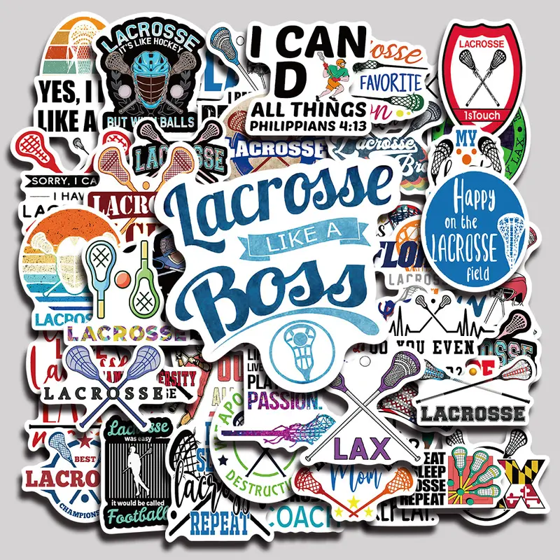 50PCS lacrosse Aesthetic Vinyl Stickers Pack for Laptop Water Bottle Phone Case Skateboard Journal Scrapbook DIY Decoration