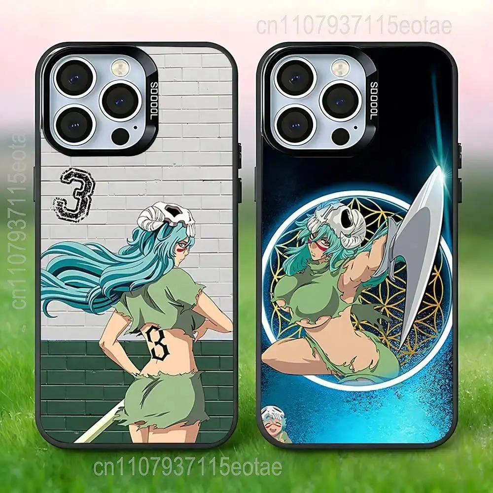 Anime B-BleachS N-Nelliel-s Anti-Fall Black Bumper Phone Case For iPhone 11-17 Pro Max/Plus & Samsung Galaxy S23-S25