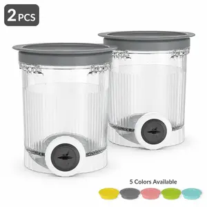 2-Pack 16oz Ice Cream Storage Jars, Lidded Design, 5 Colors Available, Reusable Ice Cream Cups, BPA-Free, Suitable for Nc701/nc700 Series