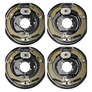 VEVOR Electric Trailer Brake Assembly, 12" x 2", 2 Pairs Self-Adjusting Electric Brakes Kit for 7000 lbs Axle, 5-Hole Mounting, Backing Plates for Braking System Part Replacement (2 Right+ 2 Left)