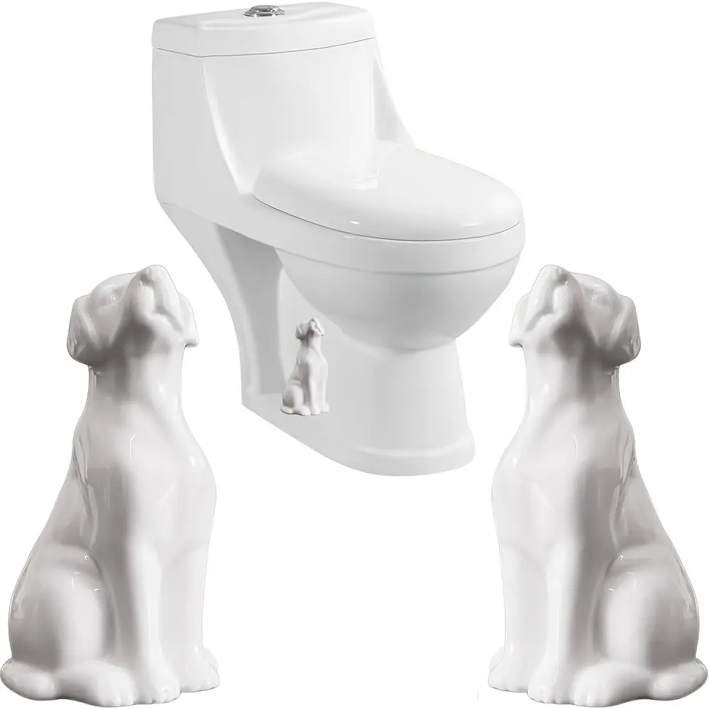 2-Pack Toilet Bolt Covers, Toilet Screw Caps, Cute Ceramic Dog Theme Bathroom Decor, Fun Replacement Parts, Funny Bathroom Accessories, Bathroom Decoration Accessories, Easy Installation