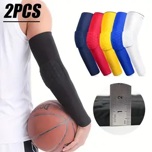 2pcs Honeycomb Elbow and Forearm Guards, Anti-Slip Breathable Compression Support, Basketball Cycling Multi-Sport Universal