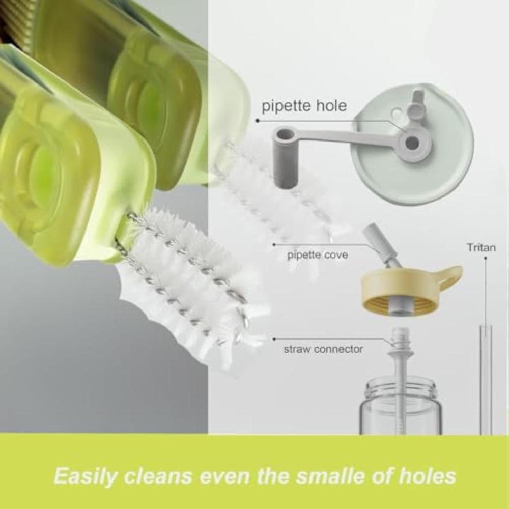 3Pcs 3-in-1 Multi-Function Gap Cleaner Brush, Kitchen Cleaning Brush, Portable Cleaning Tool for Cups, Baby Bottles, Lids, Thermoses, Glasses and Kitchenware