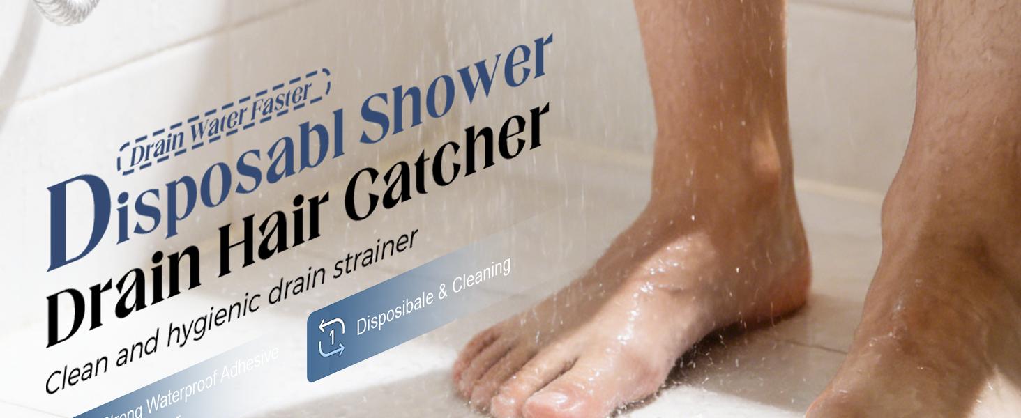 Disposable Hair Drain Stickers, 2026 New Disposable Shower Drain Cover Hair Catcher, Bathroom Floor Drain Filter Stickers Shower Drain Protector - Easy to Install - Mesh Cover Floor Drain Sticker