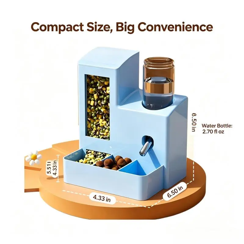 Automatic hamster feeder, leak-proof water dispenser, golden hamster eating and drinking combination, spill-proof multifunctional hamster food bowl