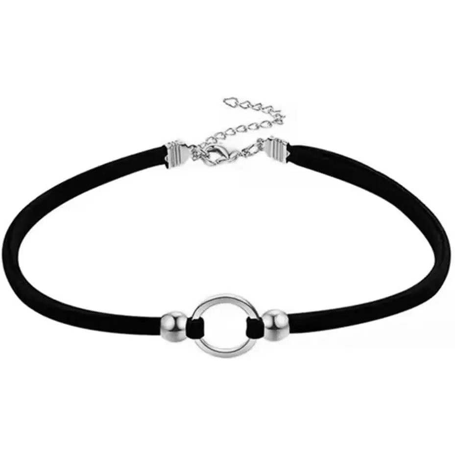 Women's Black  Ribbon Choker Necklace for with / O | Stainless Steel,Classic