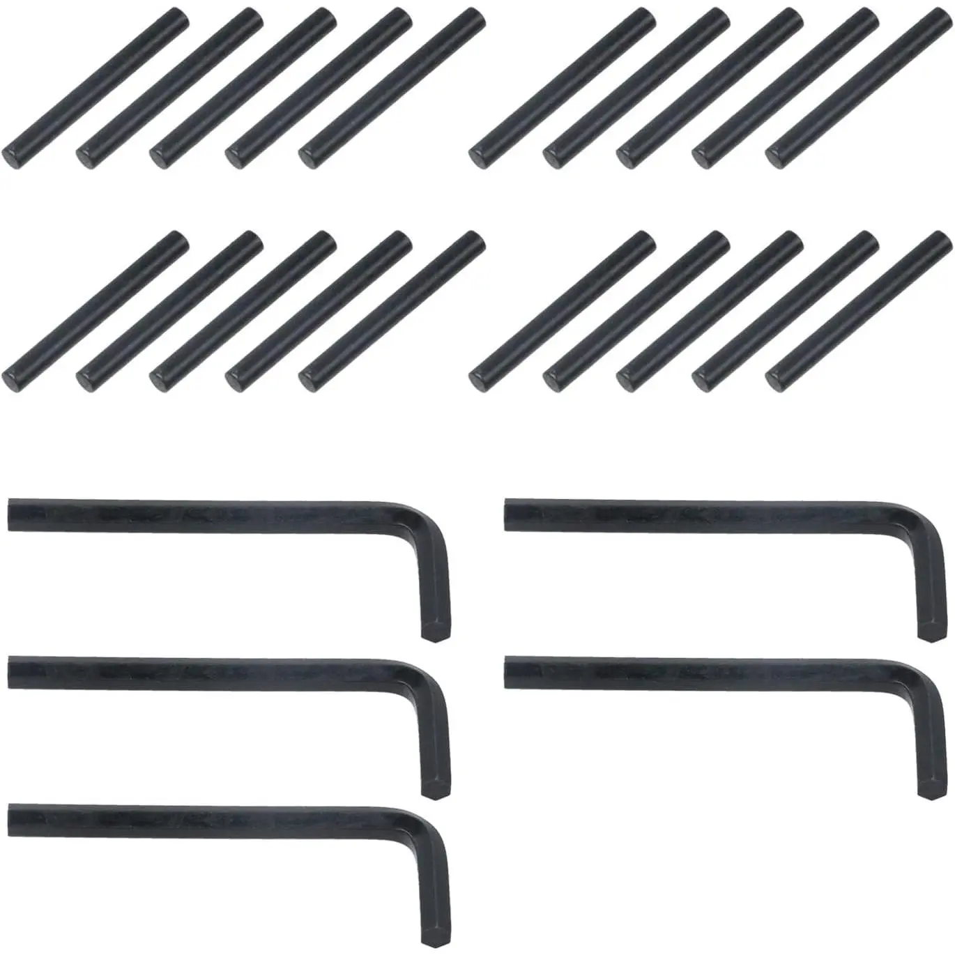 Spring Hinge Tension Pin  Kit Including 20 Locating Pins | Stainless Steel Cylindrical Locating Pins and 5 Nickel-Plated L-Shaped Hex Wrenche for Automatic Closing of Garage Door Hinge