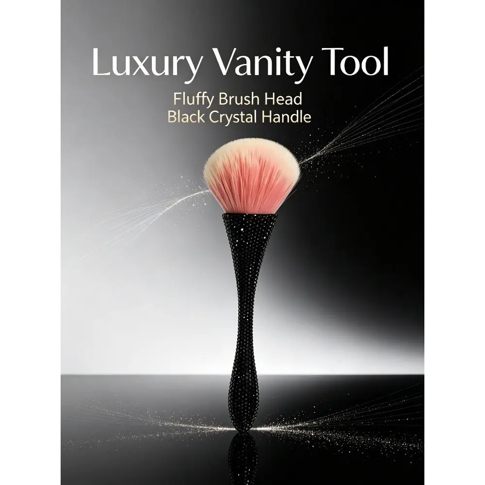 Rhinestone Arc Handle Multi-Functional Makeup Brush, Soft Gradient Bristles, Ideal for Blush, Loose Powder, Nail Dust Removal