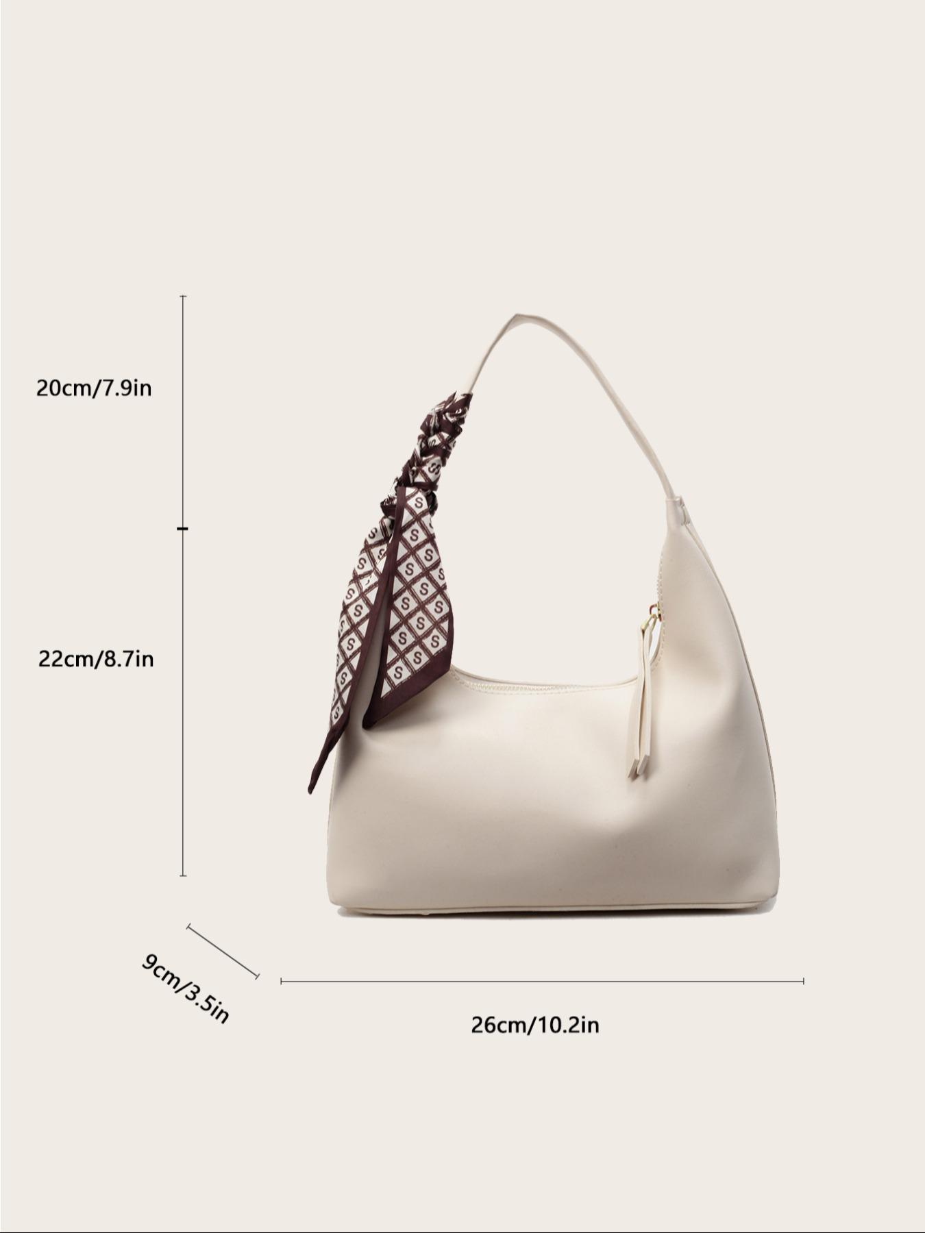 Women's Solid Color Bag, Fashionable PU Leather Shoulder Bag for Work & Daily Used, Casual Trendy Versatile High-quality Daily Commuting Bag