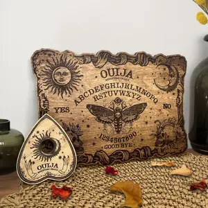 Wooden Gothic Ouija Board with Planchette, Divination Board, Talkin Spirit Board, Witchcraft Decor, Games, yes no game, Witch Gift, Gift for Family, Spooky Gift, Home Decor, Home Decorations Indoor
