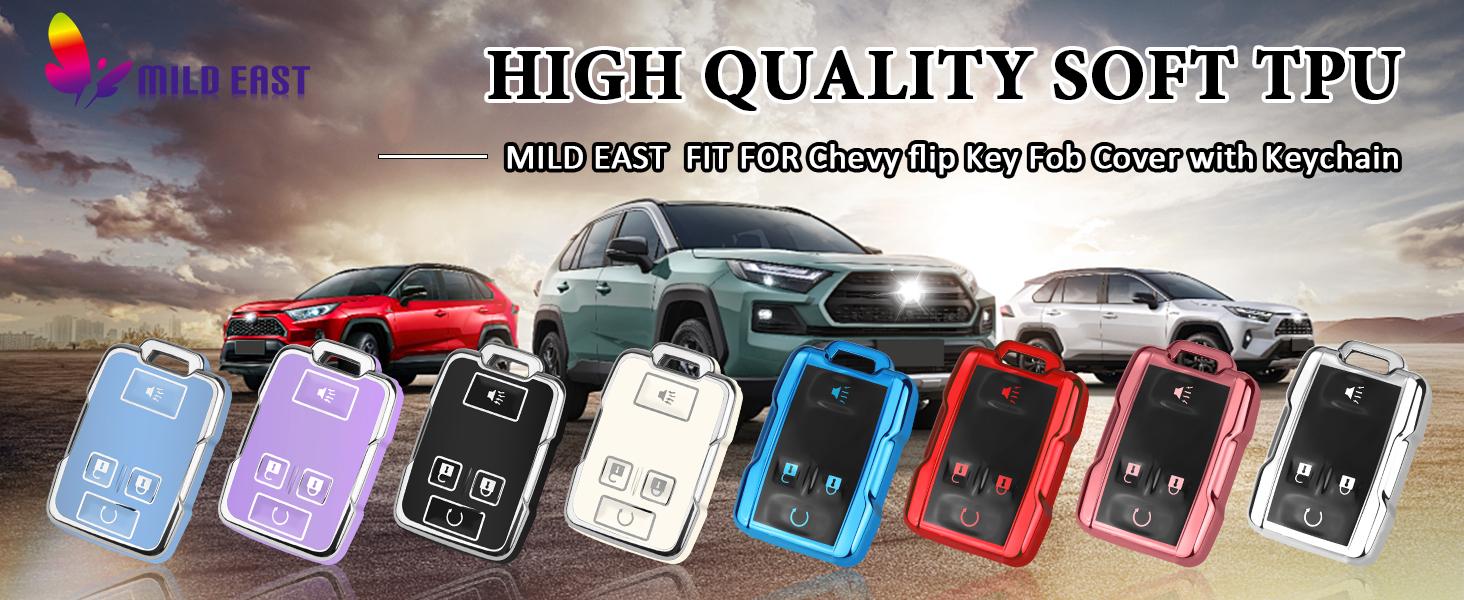 for Chevy Key Fob Cover with Keychain,Car Key Case Shell Protector for Chevrolet Chevy Silverado Colorado GMC Sierra Canyon Yukon Tahoe Suburban