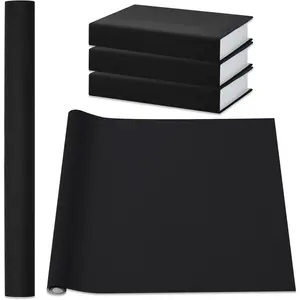 Book Cloth for Book Binding 40 x 16 Inch Fabric Surface Paper Backed Bookcover Archival Durable Strong Bookbinding Supplies for Cover Books Album Scrapbooking (Black, Suede Fabric)
