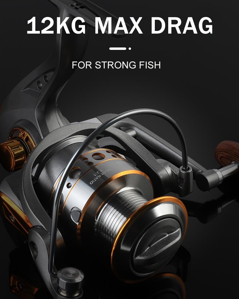 Spinning Fishing Reel Made of Aluminum Alloy with a Gear Ratio of 5.2:1, Suitable for DC 1000-7000 Series, Featuring a Maximum Drag of 26LB, Designed for Both Freshwater And Saltwater Use