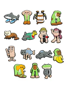 15pcs Cartoon Street Silicone Clog Charms, Bling Shoe Charms, Garden Shoe Decorations, Soft Rubber Shoe Clips, Shoe Charms Set, Holiday Party Gifts, Corc Fan Small Presents, Shoe Accessories