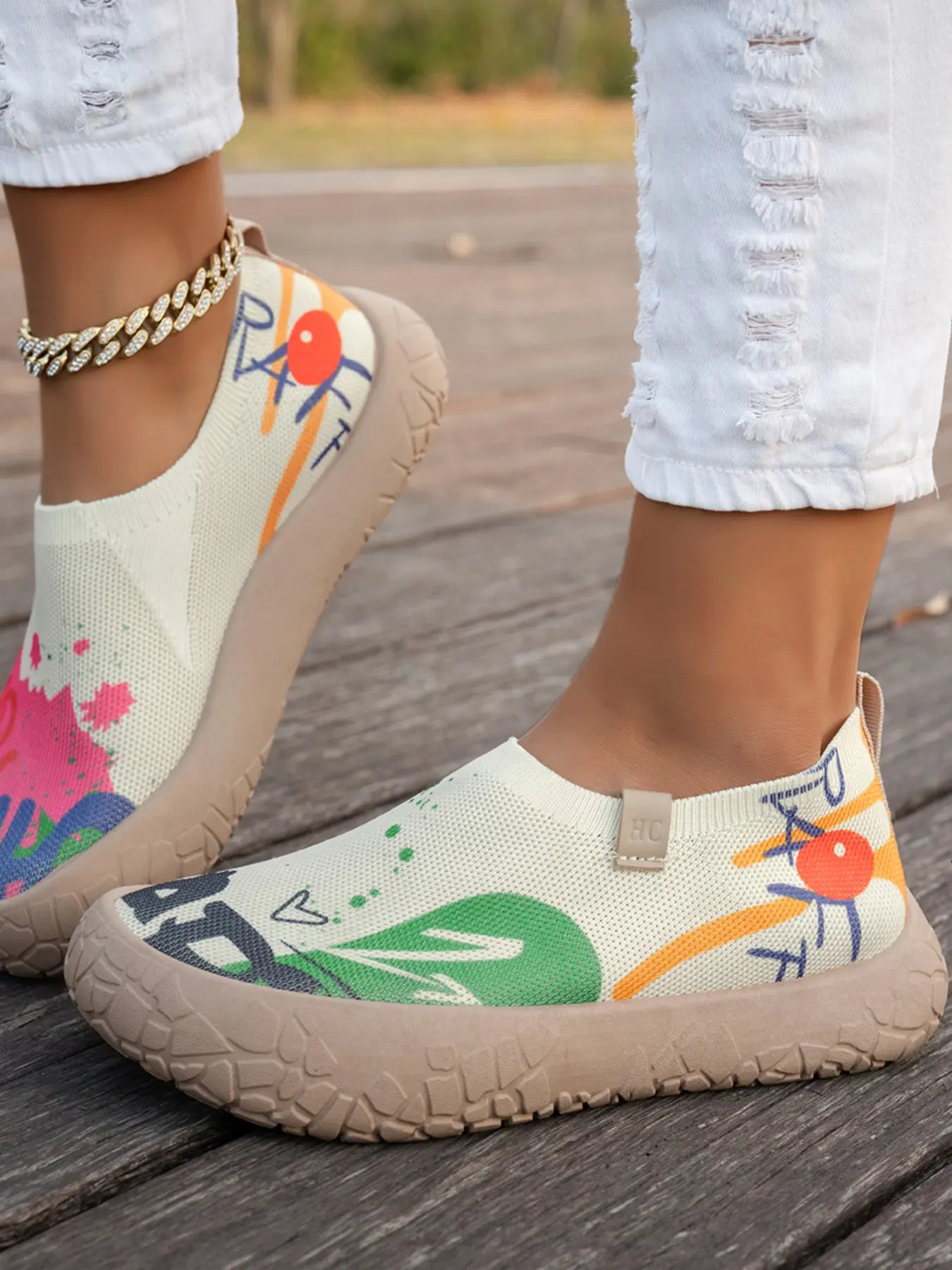 New Women's Fashion Slip-On Casual Sneakers, Comfortable Breathable Textile Upper, Round Toe Low Top, All-Seasons Wear, Student Friendly, Casual Breathable Footwear